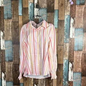 Striped Button-Up Blouse